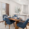 Dining room with large windows