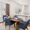 Dining room with large windows
