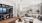 Spacious living area with entertainment system